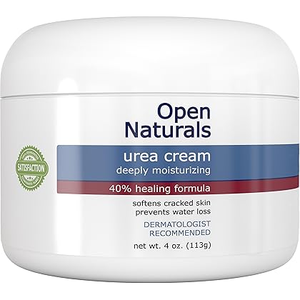 Open Naturals Urea 40% Foot Cream - 4 oz - Premium Callus Remover - Moisturizes and Rehydrates Thick, Cracked, Rough, Dead and Dry Skin - Elbow and Feet