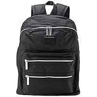 The Honest Company Coated Canvas City Backpack | Diaper Bag with Changing Pad | Black Coated Canvas with Silver Hardware | PVC-Free Lining | 16 x 5 x 18
