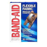 BAND-AID Brand Flexible Fabric Bandages Knuckle & Fingertip, 20 Count (Pack of 2)