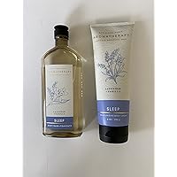 Bath and Body Works - Aromatherapy -Enhances Sleep -LAVENDER VANILLA - Body Wash & Foam Bath and Body Cream - Bundle