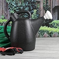 Chapin 47998 Made in USA 2-Gallon Tru-Stream Outdoor and Indoor 100% Recycled Plastic Watering Can, Removable Nozzle, Leak Free, Drip Free, Black with White Nozzle