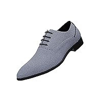 Men's Oxford Shoes Denim Stripes Leather Lace Up Dress Office Shoes