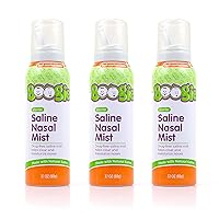 Baby Saline Nasal Spray by Boogie Mist, Nasal Decongestant, Made with Saline, Fresh, 3.1 Ounce (Pack of 3)