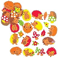 AC105 Hedgehog Stickers - Pack of 120, Foam Stickers for Kids, Kids Craft Stickers, Childrens Self Adhesive Stickers