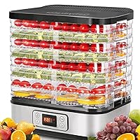 Food Dehydrator Machine, 400W 8 Trays Dehydrators for Food and Jerky with 72H Timer and 95-158℉ Temperature Control, BPA Free, Fruit Dehydrator for Fruit, Herbs, Meat, Veggies and Dog Treats, Upgraded