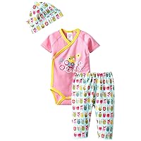 Zutano Baby-Girls Owls Short Sleeve Wrap with Hat And Pant Set