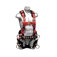 66613 EagleTower Polyester/Nylon LE 6 D-Ring Harnesses with Quick-Connect Buckles, Large
