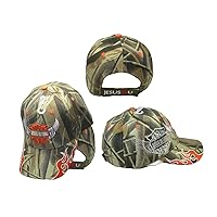 Jesus is Lord Biker Style Christian Flame Camo Embroidered Cap Hat Jesus Christ