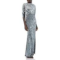 Badgley Mischka Women's Beaded Velvet Gown