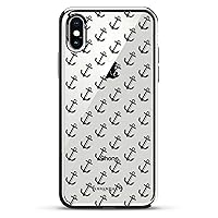 ANCHORS PATTERN | Luxendary Chrome Series designer case for iPhone X in Silver trim