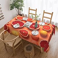 Pile of Grapefruit Slices Print Tablecloth Rectangle Table Cloth Waterproof & Stain Resistant Tablecloths 54 x 72 Inch Washable Table Cover for Kitchen Dining Tabletop Decoration