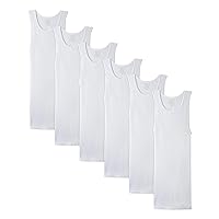 Fruit of the Loom Men's Sleeveless Tank A-Shirt, Tag Free & Moisture Wicking, Ribbed Stretch Fabric