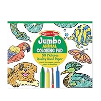 Melissa & Doug Jumbo Coloring Pad (11 x 14 inches) - Animals, 50 Pictures - Animal Coloring Book, Art Paper For Kids Painting And Drawing
