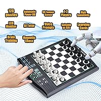 Electronic Chess Board with Voice Tutor, Electronic Chess Set with Learning Features, Computer Chess Board Game Perfect for Kids & Adults