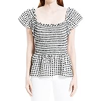 Max Studio Women's Flutter Sleeve Smocked Blouse