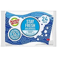 Scotch-Brite Greener Clean Non-Scratch Kitchen Sponges, 3 Scrub Sponges, Durable Recycled Scrubbers for Cleaning Dishes, Non-Stick Pots and Pans, Countertops and More