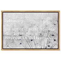 Typography and Quotes Wall Art Framed Canvas Prints 'Redamancy' Love Quotes and Sayings