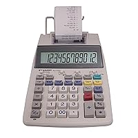Sharp El-1750V 12-Digit Desktop Printing Calculator, White