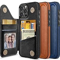 LOHASIC for iPhone 15 Pro Max Wallet Case, 5 Card Holder ProMax Phone Cover to Men Women, Premium PU Leather Credit Slot, Magnetic Clasp Kickstand Flip Folio Portfolio, 6.7 Inch, 5G, 2023 - Black