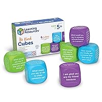 Be Kind Cubes - 6 Pieces, Ages 5+, Social Emotional Learning Toys, Speech Therapists Materials, Emotional Intelligence Toys