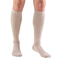 Truform Compression Socks, 20-30 mmHg, Men's Dress Socks, Knee High Over Calf Length, Tan, X-Large, 1944TN-XL