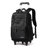 EKUIZAI Solid Color Simple Rolling Backpack for Teen Girls, Middle School Trolley Bags, Travel Daypack with Wheels