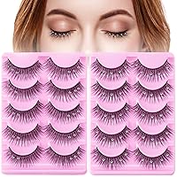 ANCIRS 2 Boxes(20pcs) Diamond False Eyelashes for Makeup, Natural Rhinestone Decorative Faux Mink Lashes, False Eye Lashes for Valentines Halloween New Year Cosplay Party Stage Decor