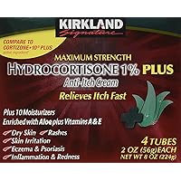 Kirkland Hydrocortisone %1 Cream, 2 Ounce (Pack of 4)