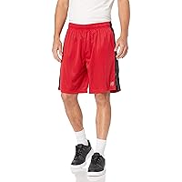 Southpole Men's Athletic Gym Mesh Shorts with Pockets, Lightweight, Quick Dry, Breathable, Red, Small