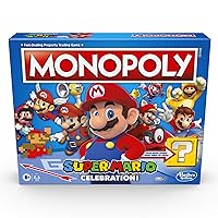 Monopoly Super Mario Celebration Edition Board Game for Super Mario Fans for Ages 8 and Up with Video Game Sound Effects, Multicolor