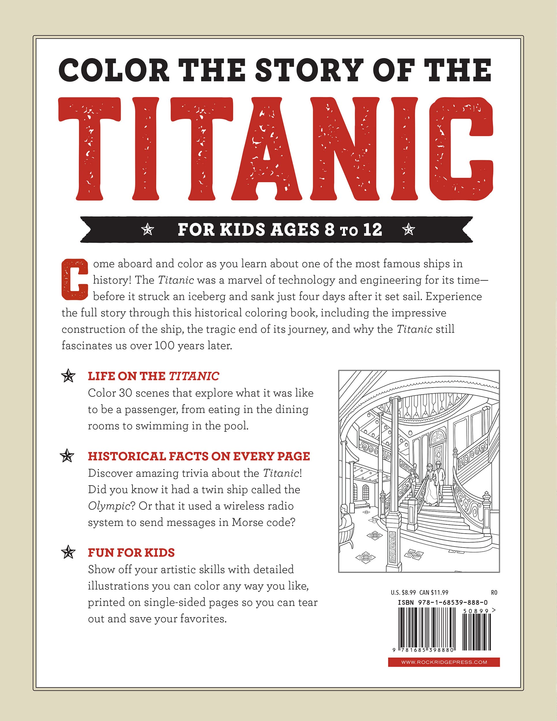 Titanic Coloring Book for Kids: 30 Coloring Activities to Learn About the Titanic