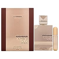 Al Haramain Amber Oud Gold Edition Extreme Gift Set 6.7 oz 6.7 Pure Perfume Spray + 0.34 oz Refillable Spray