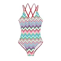 Kanu Surf Girls Reese Upf50Beach Sport Criss-Cross One Piece Swimsuit