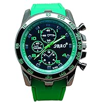 Men Wrist Watch - SBAO Stainless Steel Luxury Sport Analog Quartz Modern Men Fashion Wrist Watch Green
