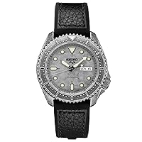 Seiko SRPE79 5 Sports 24-Jewel Gray Finish Automatic Watch with leather strap
