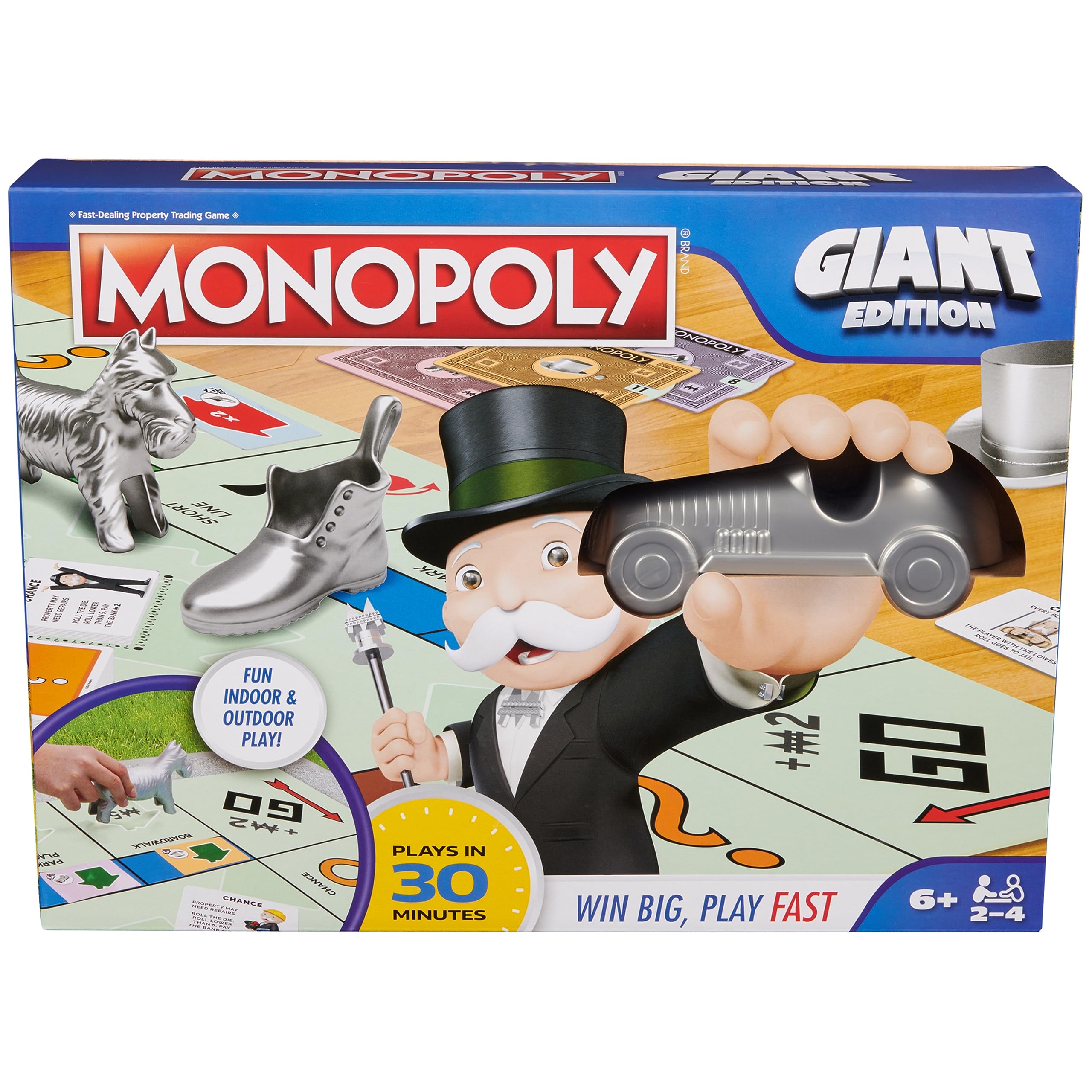 Monopoly Board Game Giant Edition Game for Kids | Family Board Game | Outdoor Games | Kids Games with Massive Board, Cards, Tokens, for Kids Ages 6+