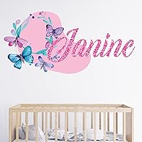 Name Wall Decals for Girls - Butterfly Decals for Wall - Butterfly Garland Decorations - Butterfly Decor for Girls Bedroom - Butterfly Stickers for Walls - Baby Girl Nursery Wall Decor - Girl Room