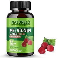NATURELO Melatonin Gummies for Kids – Non-GMO, Gluten-Free, Soy Free - Strawberry Flavor - Gentle Sleep Supplement - 60 Vegetarian Gummies