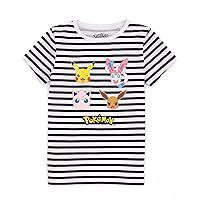 T-Shirt Girls Kids Pikachu Eevee Friends Pink Or Blue Character Top