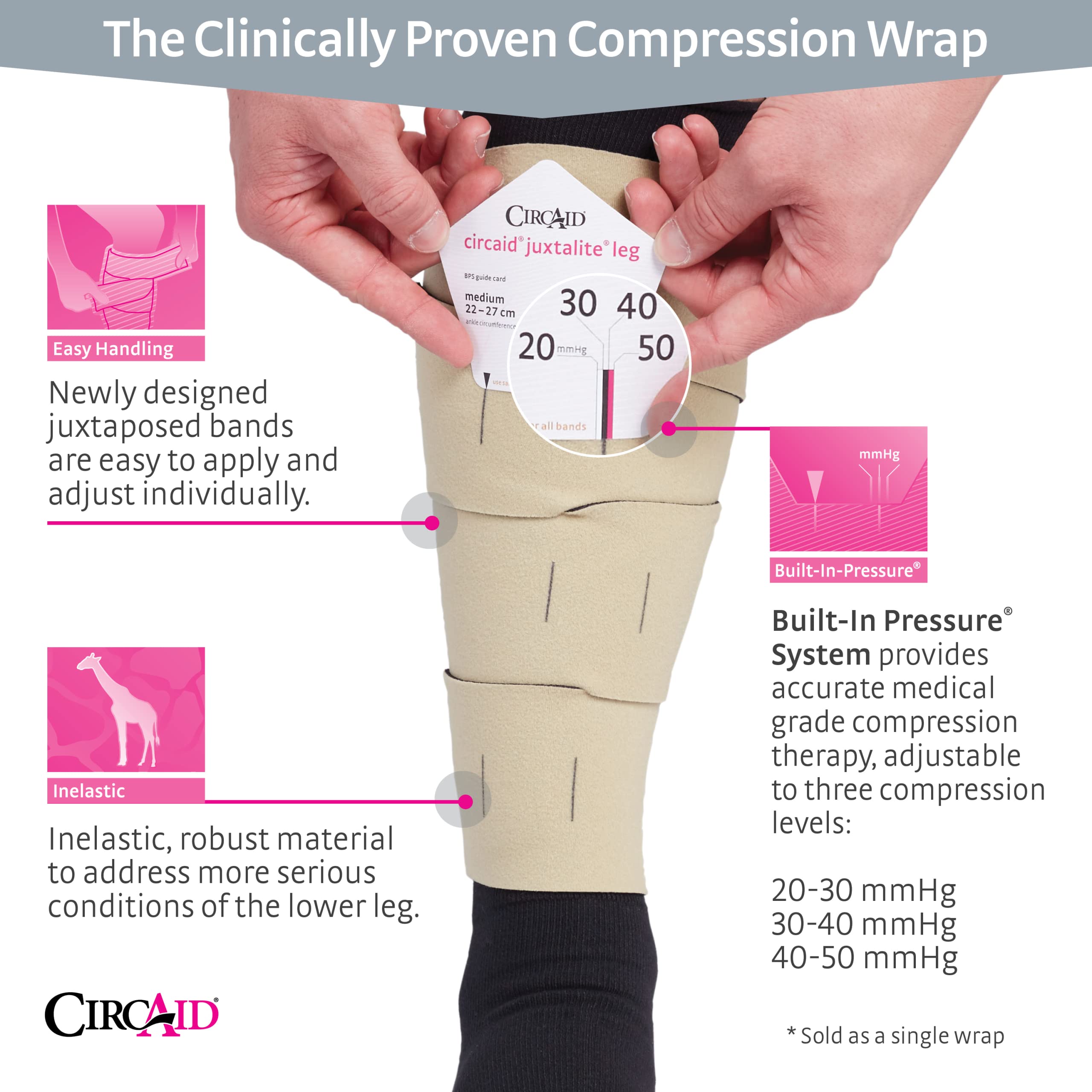 circaid Juxtalite Lower Leg System Designed for Compression and Easy Use Medium (Full Calf)/Long