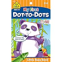 School Zone - My First Dot-to-Dots Workbook - Ages 3 to 6 - Preschool to Kindergarten, Activity Pad, Connect the Dots, Numbers 1-25, Coloring, and More (School Zone Little Busy Book™ Series)