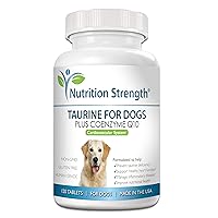 Taurine for Dogs, Support for a Healthy Heart Function, Resist Inflammatory Diseases, with Coenzyme Q10 to Help Manage Heart Failure and DCM in Dogs, 120 Chewable Tablets