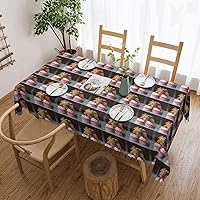 GeRRiT Guinea Pigs and Cupcakes Print Lace Tablecloth, Rectangular Tablecloth for Kitchen and Dining Room Tablecloths