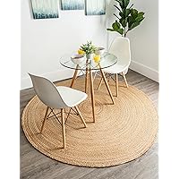 Unique Loom Braided Jute Collection Area Rug - Dhaka (3' 3