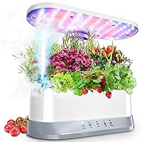 Hydroponics Growing System Mist Humidifier, 11 Pods Indoor Garden Plant Germination Kit with LED Full Spectrum Grow Light, Auto Timer, Adjustable Height Smart Hydrophonic Planter