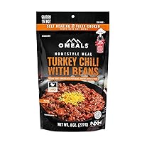 OMEALS Turkey Chili with Beans-MRE-Sustainable Premium Outdoor Food-Extended Shelf Life-Fully Cooked w/Heater-No Refrigeration-Perfect for Outdoor Enthusiasts, Travelers, Emergency Supplies-USA Made