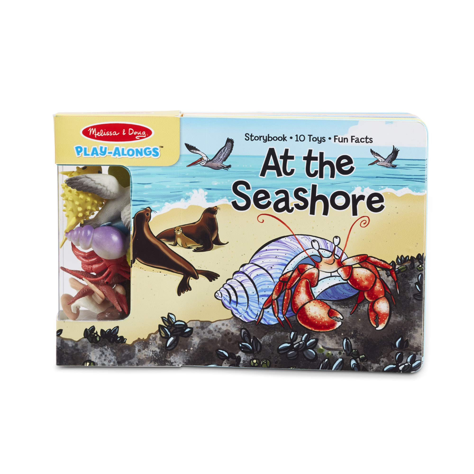 Melissa & Doug Children’s Book - Play-Alongs: At the Seashore (10 Pages, 10 Sea Creature Toys)