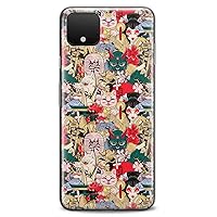 TPU Case Compatible for Google Pixel 8 Pro 7a 6a 5a XL 4a 5G 2 XL 3 XL 3a 4 Traditional Print Japanese Design Great Wave Off Kanagawa Slim fit Silicone Flexible Soft Clear Lightweight