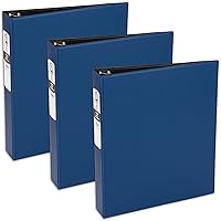 Avery Economy 3 Ring Binder, 1-1/2 Inch Round Rings, 3 Blue Binders (03400)