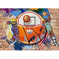 7x5ft Basketball Photo Backdrop for Photography, Basketball Theme Background for Birthday Party, Sports Theme Backdrop for Boys Kids Newborn Baby Wall Banner Cake Table Decoration Video Studio Props